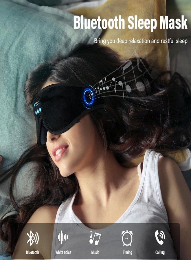 Morelax Sleep Headphones,Sleep Mask for Side Sleeper,3D Eye Mask for Sleeping with Stereo Speakers,Bluetooth Headphone,Perfect for Gifts for Women/Men Black - Image 5
